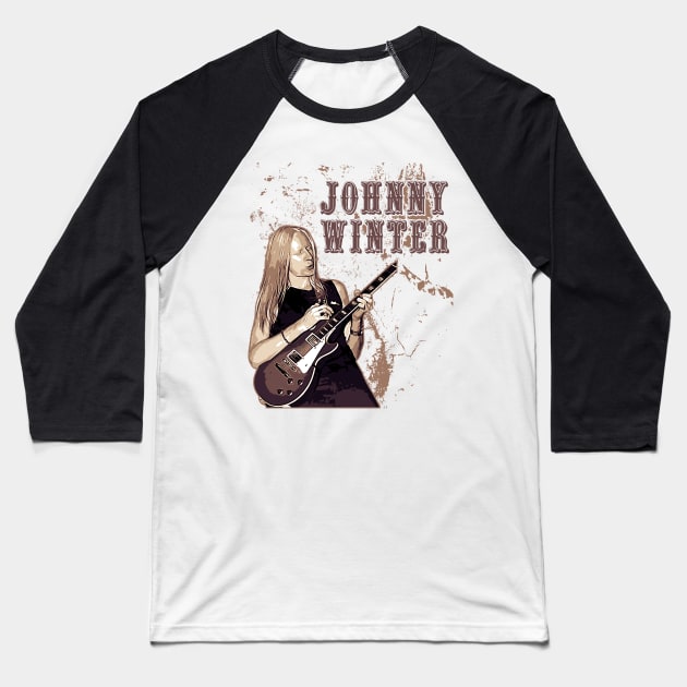 Johnny Winter Baseball T-Shirt by Degiab